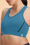 Zelocity  Medium Impact Quick Dry Sports Bra - Saxony Blue — thumbnail 5